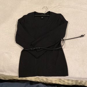 Black sweater with belt
